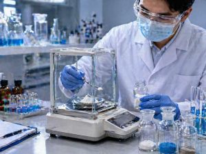 Timbangan untuk Menimbang Bahan Kimia dalam Penelitian Obat Baru