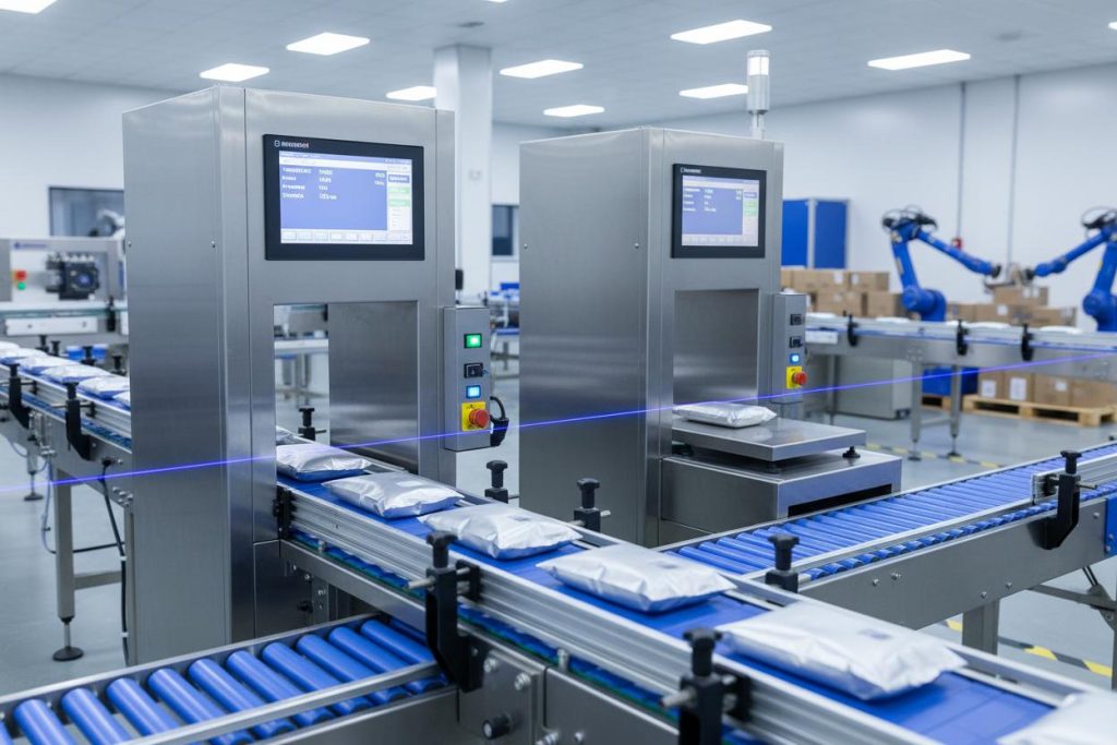sistem inspeksi terintegrasi checkweigher dan metal detector