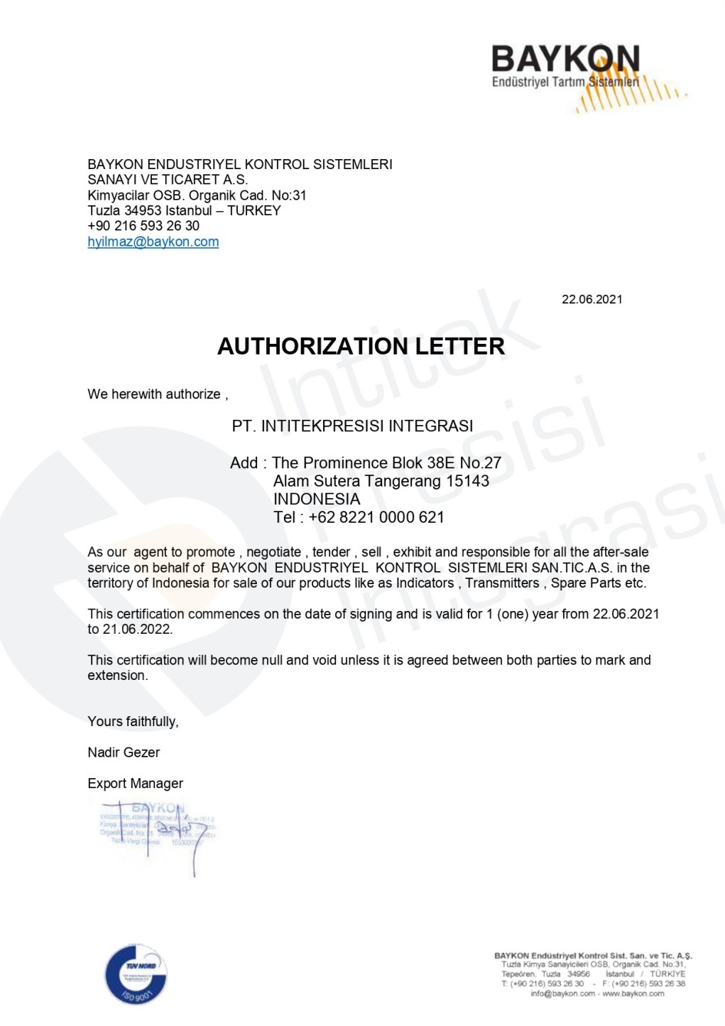 Surat penunjukan brand